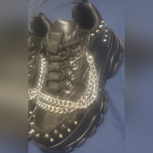 Asos Designs Studded & Chained Chunky Shoes, NWOT, MENS 10 - Picture 4 of 10